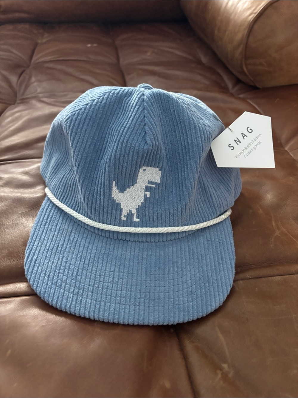 Blue Corduroy Dino Cap, snag, NWT